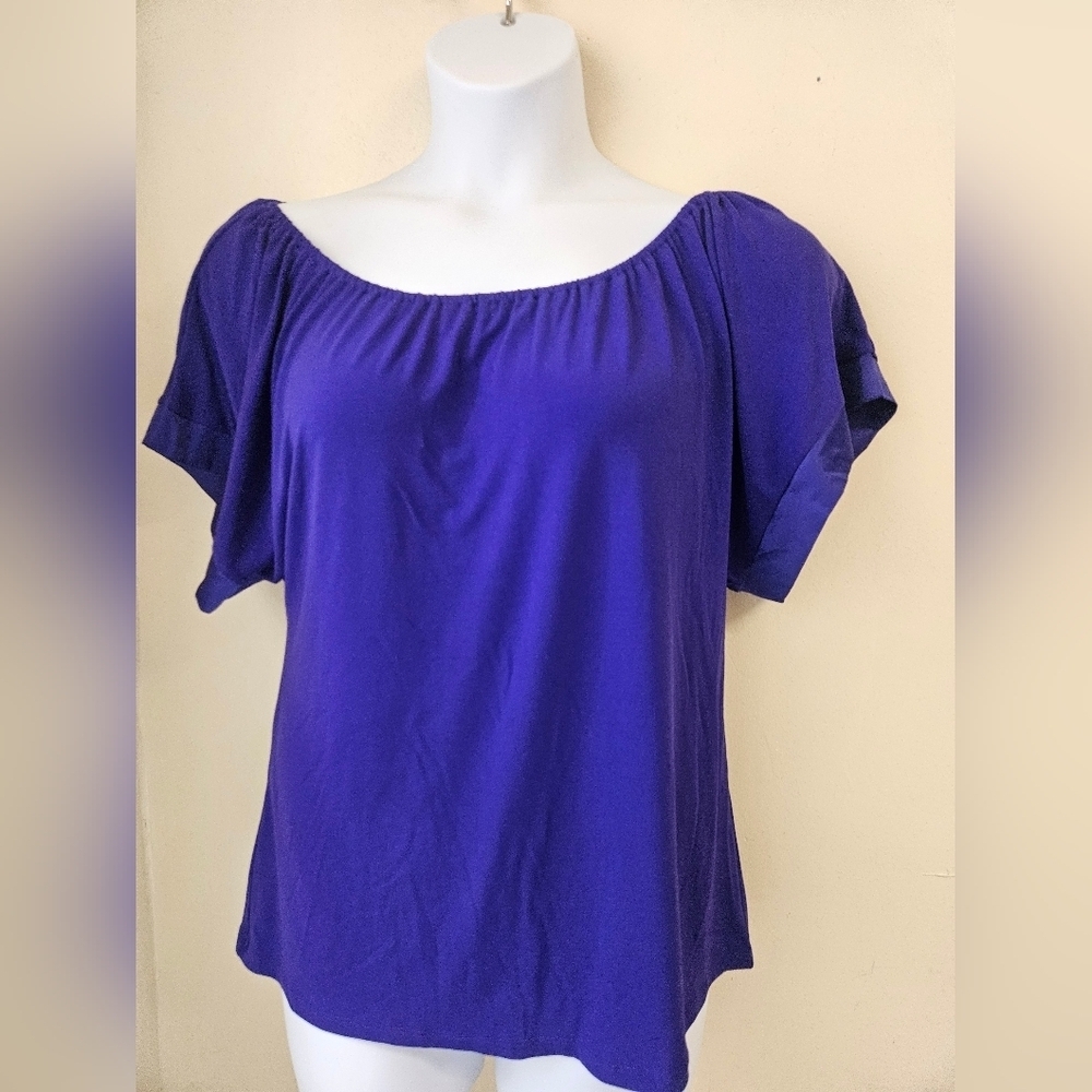Express/ Purple Ruched Relaxed Blouse Women"s M  NWT